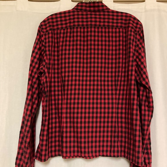 Lauren Ralph Lauren Red Black Checkered Button Down Large Crest Logo Size Large - Picture 5 of 12